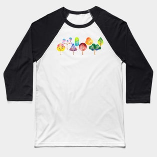 Watercolor Trees Baseball T-Shirt